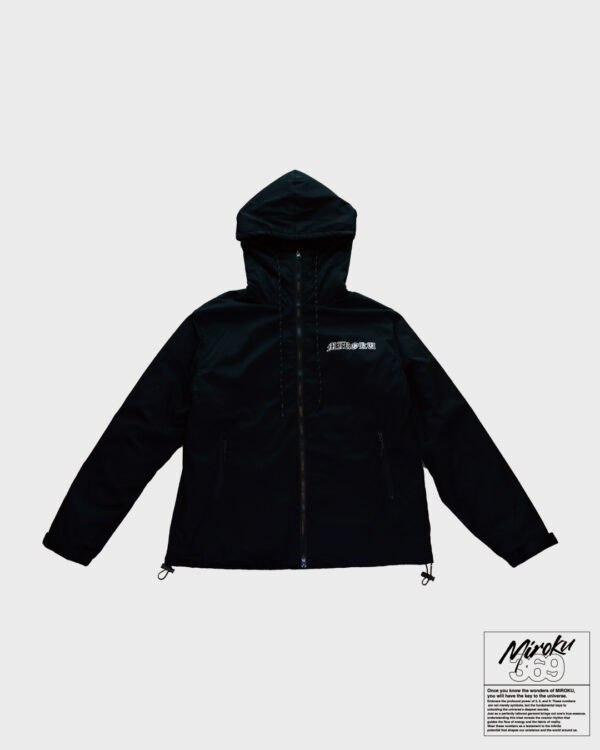 world grid logo hood jacket